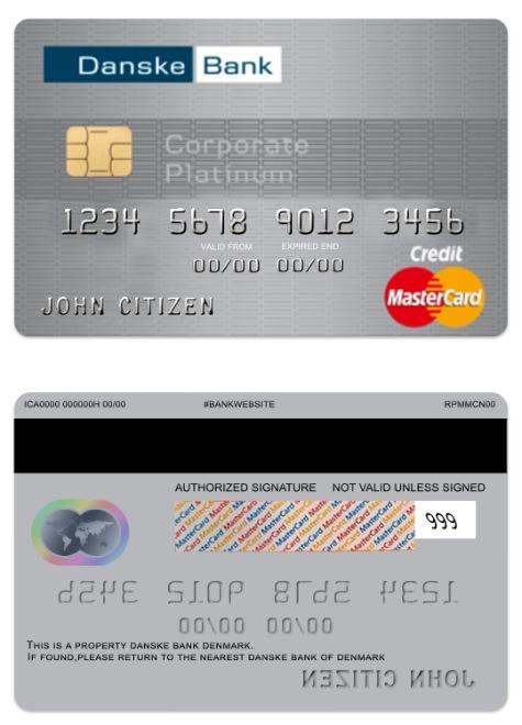 Denmark Danskebank credit corporate platinum mastercard
